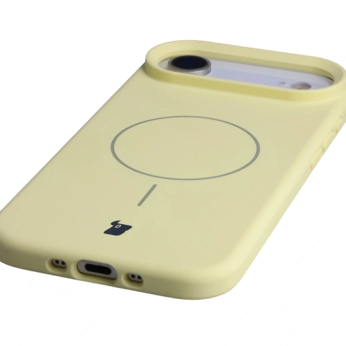 Silikonowe etui z pierścieniem magnetycznym Bizon Soft Case Magnetic do do Apple iPhone Air jasnożółte