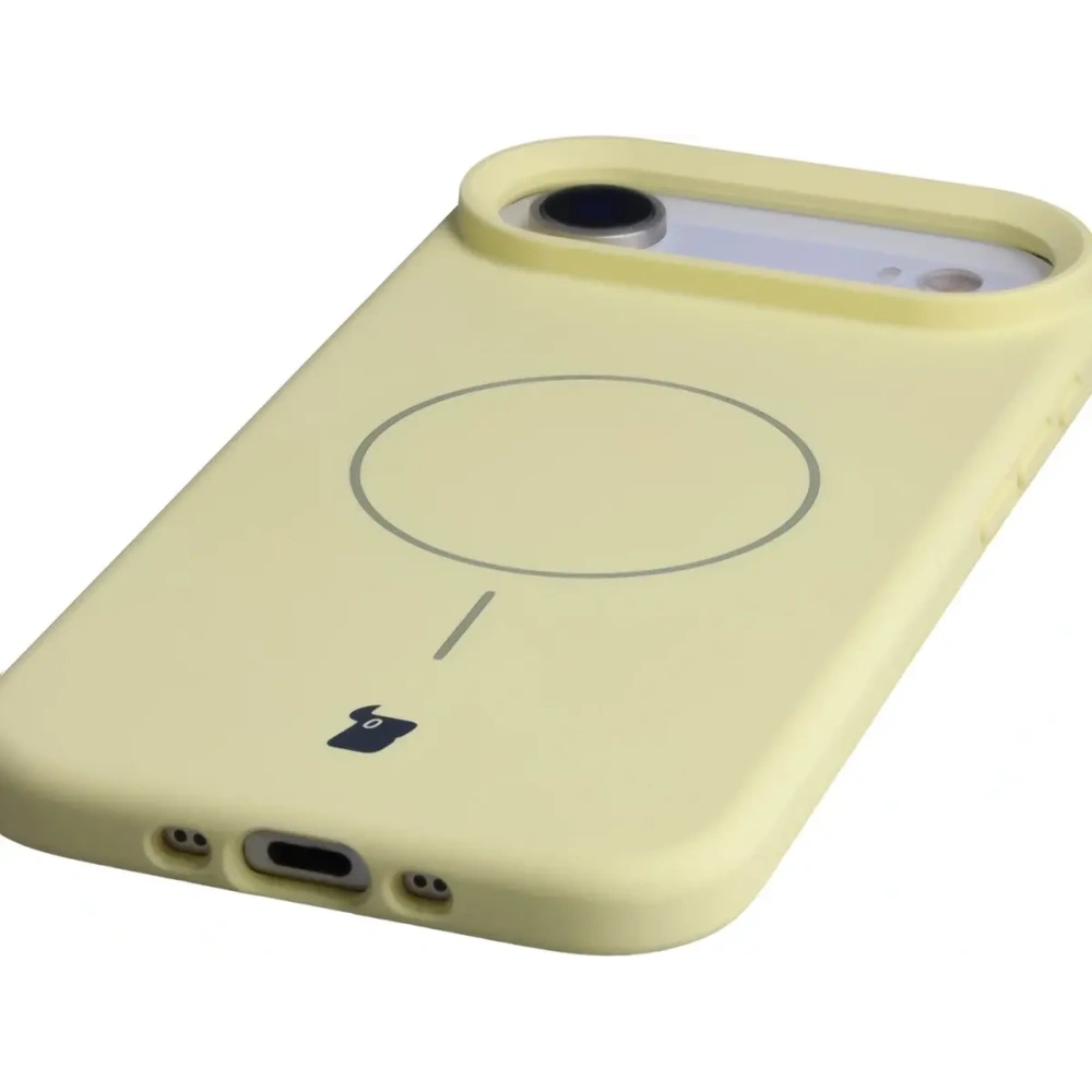 Silikonowe etui z pierścieniem magnetycznym Bizon Soft Case Magnetic do do Apple iPhone Air jasnożółte