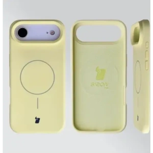 Silikonowe etui z pierścieniem magnetycznym Bizon Soft Case Magnetic do do Apple iPhone Air jasnożółte