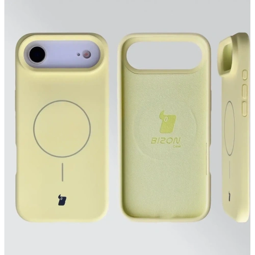 Silikonowe etui z pierścieniem magnetycznym Bizon Soft Case Magnetic do do Apple iPhone Air jasnożółte