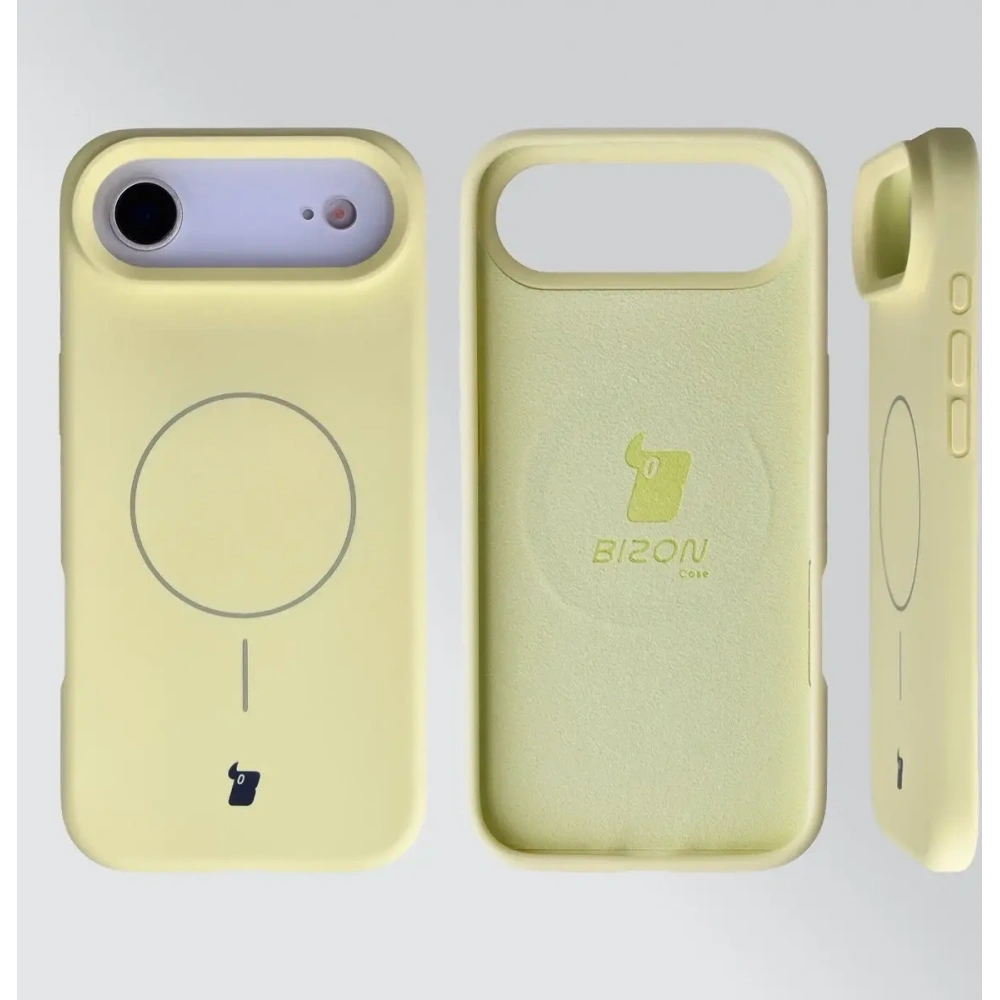 Silikonowe etui z pierścieniem magnetycznym Bizon Soft Case Magnetic do do Apple iPhone Air jasnożółte