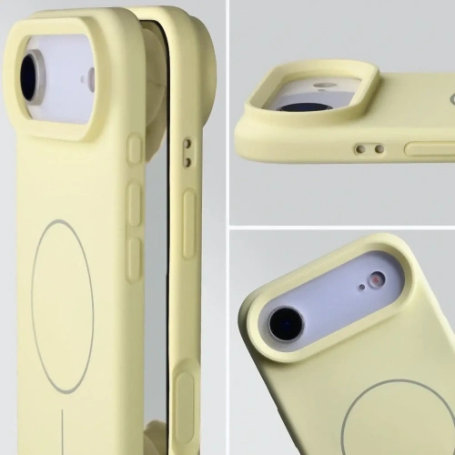 Silikonowe etui z pierścieniem magnetycznym Bizon Soft Case Magnetic do do Apple iPhone Air jasnożółte