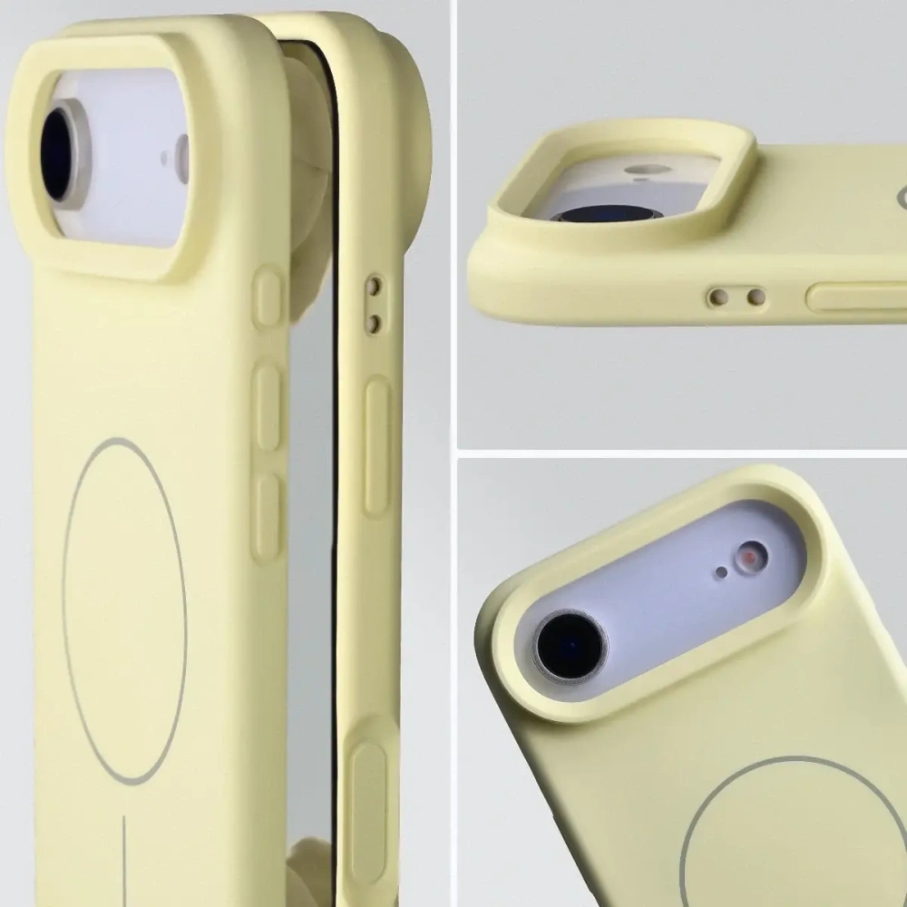 Silikonowe etui z pierścieniem magnetycznym Bizon Soft Case Magnetic do do Apple iPhone Air jasnożółte