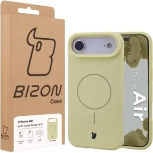 Silikonowe etui z pierścieniem magnetycznym Bizon Soft Case Magnetic do do Apple iPhone Air jasnożółte