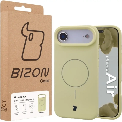 Silikonowe etui z pierścieniem magnetycznym Bizon Soft Case Magnetic do do Apple iPhone Air jasnożółte