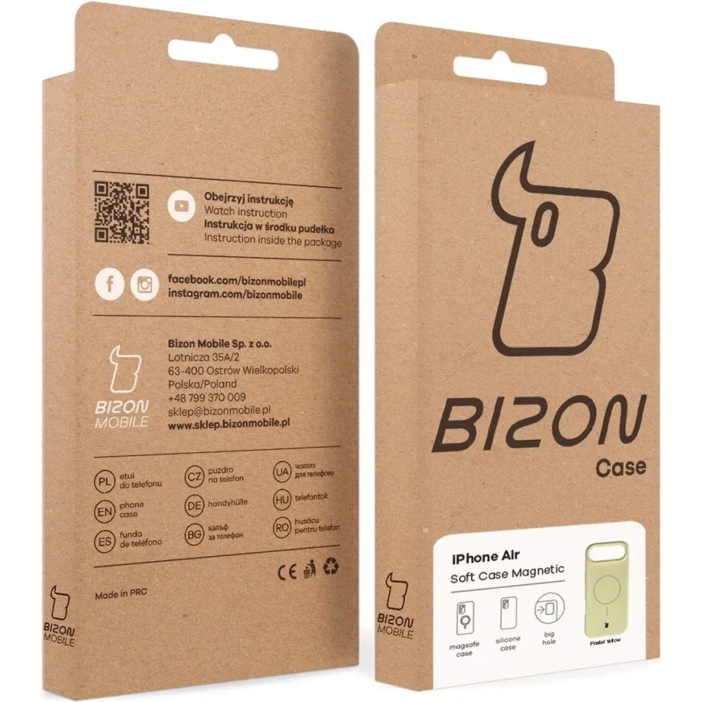 Silikonowe etui z pierścieniem magnetycznym Bizon Soft Case Magnetic do do Apple iPhone Air jasnożółte