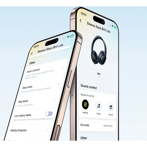 Słuchawki bezprzewodowe nauszne Baseus Bass BH1 Lite Bluetooth 6.0 czarne