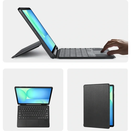 Etui z klawiaturą Dux Ducis DK series do Samsung Tab S10 FE+ Plus z podświetleniem czarna