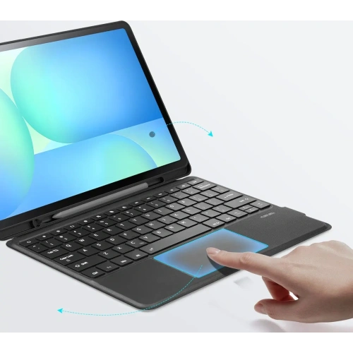 Etui z klawiaturą Dux Ducis DK series do Samsung Tab S10 FE+ Plus z podświetleniem czarna