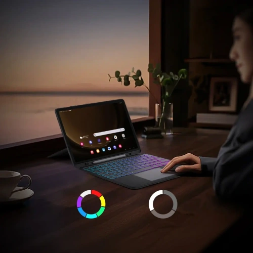 Etui z klawiaturą Dux Ducis DK series do Samsung Tab S10 FE+ Plus z podświetleniem czarna