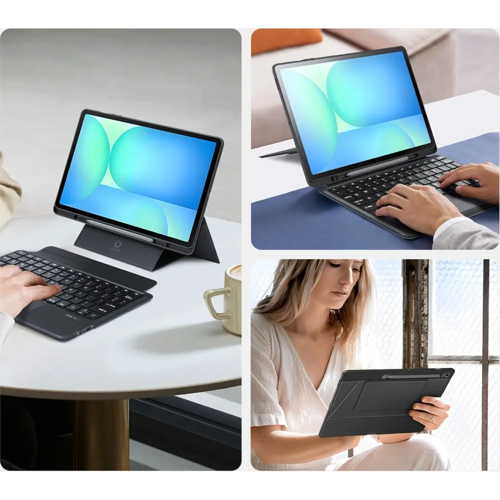 Etui z klawiaturą Dux Ducis DK series do Samsung Tab S10 FE+ Plus czarne