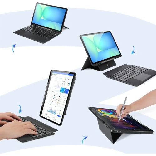 Etui z klawiaturą Dux Ducis DK series do Samsung Tab S10 FE+ Plus czarne