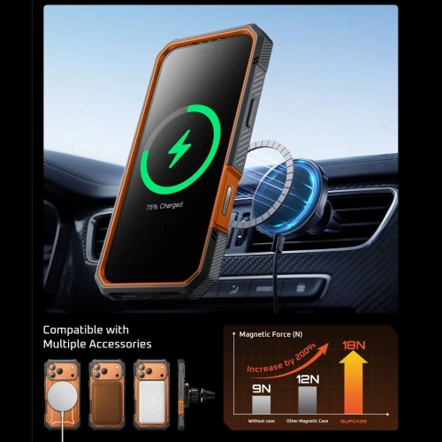 Etui Supcase Unicorn Beetle Grip Pro Mag MagSafe do Apple iPhone 17 Pro Max Coral