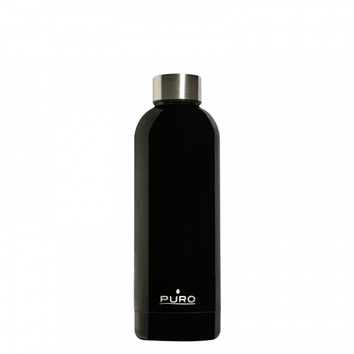 Puro Distributor - 8033830282591 - PUR159BLK - Puro Hot&Cold Thermal Stainless Steel Water Bottle 500ml (Shiny Black) - B2B homescreen