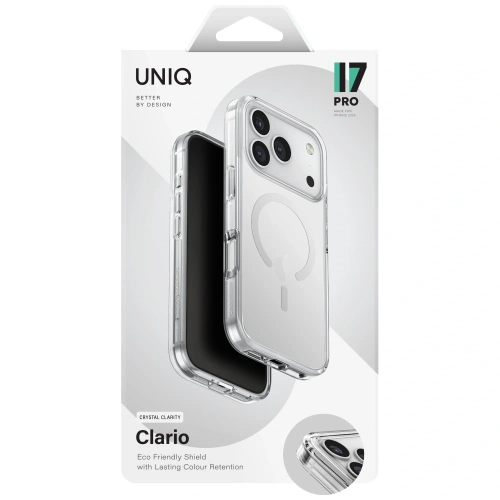 Etui UNIQ Clario do Apple iPhone 17 Pro Magclick Charging przezroczysty