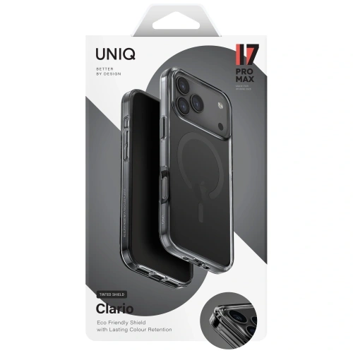 Etui UNIQ Clario do Apple iPhone 17 Pro Max Magclick Charging czarny