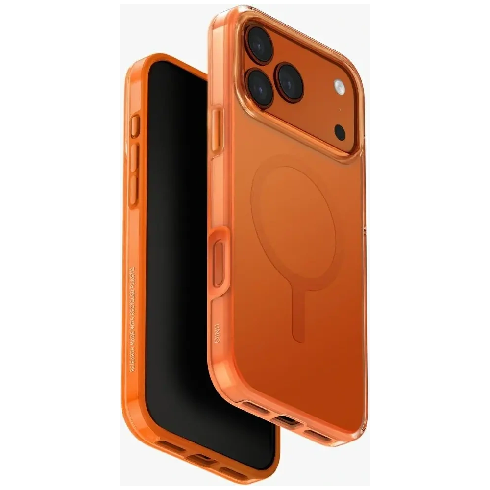 Etui UNIQ Clario do Apple iPhone 17 Pro Max Magclick Charging pomarańczowy