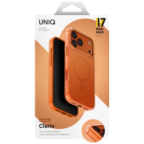 Etui UNIQ Clario do Apple iPhone 17 Pro Max Magclick Charging pomarańczowy