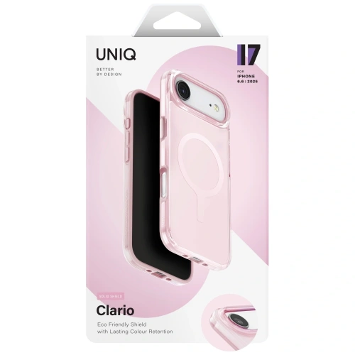 Etui UNIQ Clario do Apple iPhone Air Magclick Charging różowy