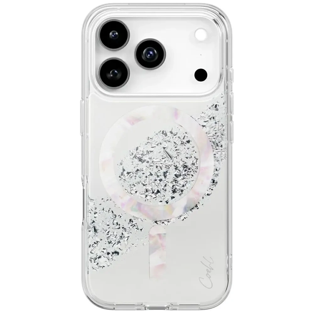 Etui UNIQ Coehl Crystelle do Apple iPhone 17 Pro Magnetic Charging srebrny