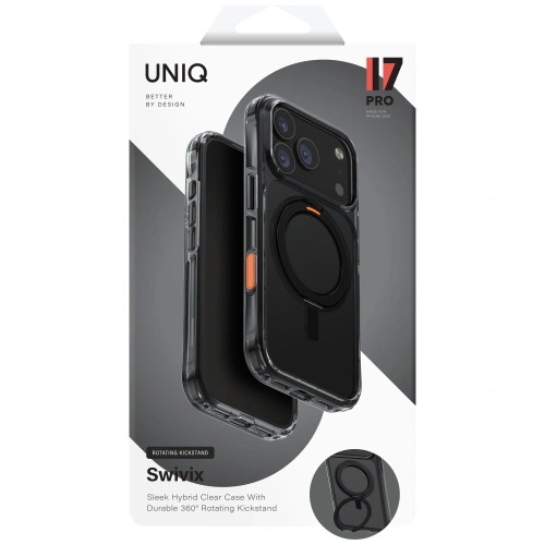 Etui UNIQ Swivix do Apple iPhone 17 Pro 360 Rotating Kickstand czarny