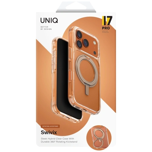 Etui UNIQ Swivix do Apple iPhone 17 Pro 360 Rotating Kickstand złoty