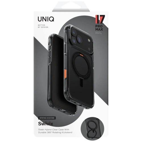 Etui UNIQ Swivix do Apple iPhone 17 Pro Max 360 Rotating Kickstand czarny