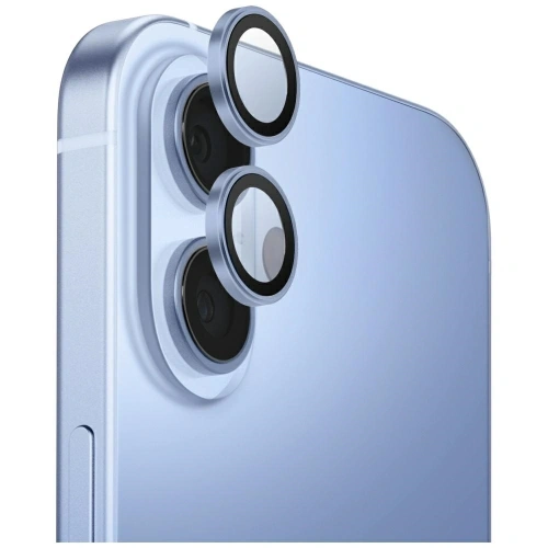 Szkło na obiektyw aparatu UNIQ Optix Aluminium Camera Lens Protector do Apple iPhone 17 z aplikatorem niebieski