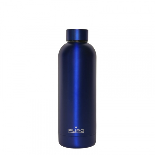 Puro Distributor - 8033830282836 - PUR165BLU - Puro Hot&Cold Thermal Stainless Steel Water Bottle 500ml (Metallic Deep Blue) - B2B homescreen