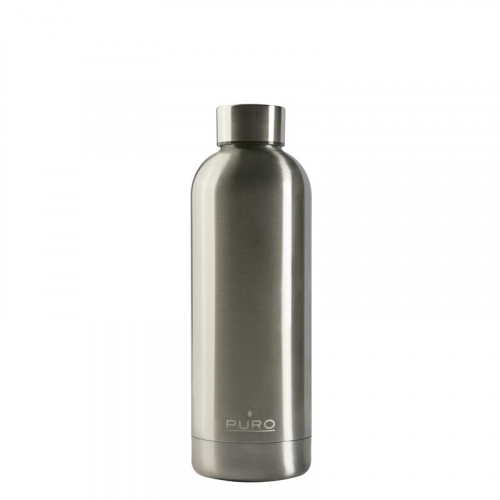 Puro Distributor - 8033830282928 - PUR167SLV - Puro Hot&Cold Thermal Stainless Steel Water Bottle 500ml (Metallic Silver) - B2B homescreen