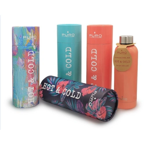 Butelka termiczna ze stali nierdzewnej Puro Hot&Cold 500ml (Optic - Stripe Dark Blue)