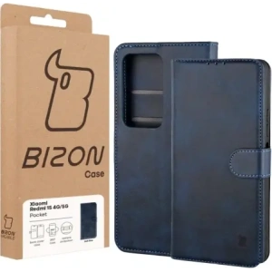 Etui z klapką Bizon Case Pocket do Xiaomi Redmi 15 4G / 5G granatowe