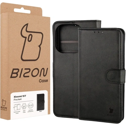 Etui z klapką Bizon Case Pocket do Xiaomi 15T czarne