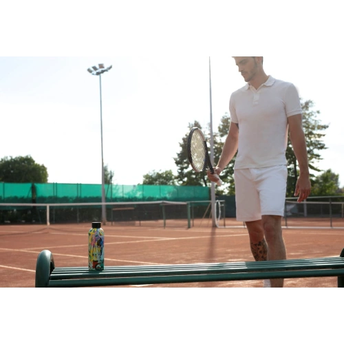 Butelka termiczna ze stali nierdzewnej Puro Hot&Cold 500ml (StreetArt - Graffiti Black)