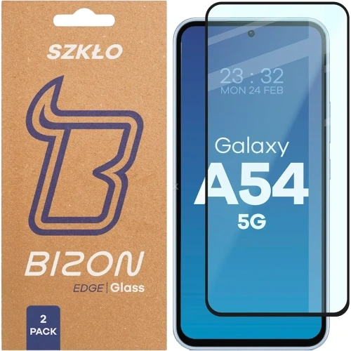 Szkło hartowane Bizon Glass Edge Duo do Samsung Galaxy A54 5G czarna ramka [2 PACK]