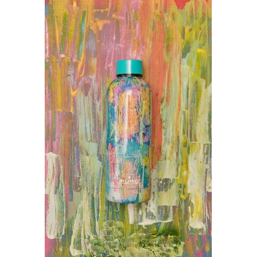 Butelka termiczna ze stali nierdzewnej Puro Hot&Cold 500ml (StreetArt - Paint Light Blue)