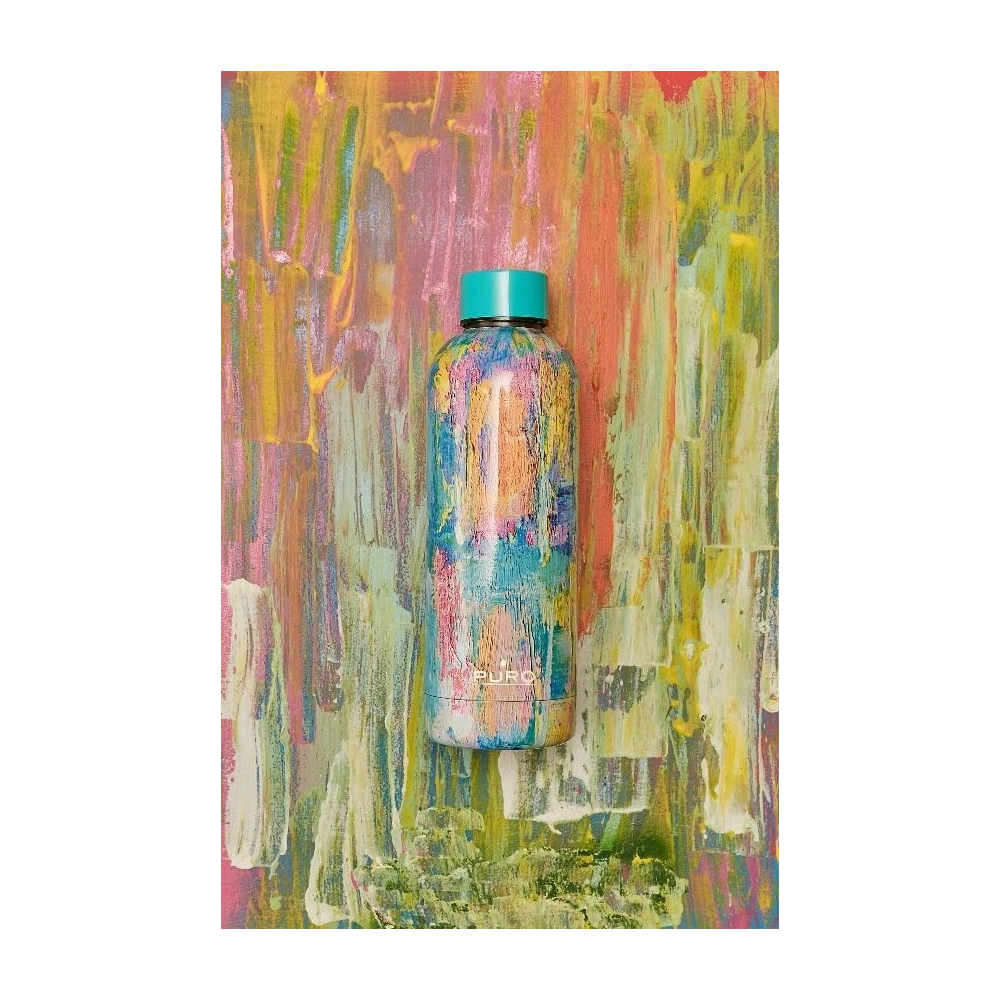 Hurtownia GSM - Butelka termická z nerezové oceli Puro Hot&Cold 500ml (StreetArt - Paint Light Blue) - PUR170BLU - {ean13} - Hurt