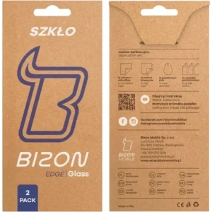 Szkło hartowane Bizon Glass Edge Duo do Samsung Galaxy S25 / S24 czarna ramka [2 PACK]