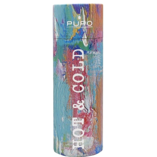 Butelka termiczna ze stali nierdzewnej Puro Hot&Cold 500ml (StreetArt - Paint Light Blue)