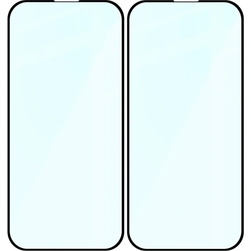 Szkło hartowane Bizon Glass Edge Duo do Apple iPhone 15 / 16 czarna ramka [2 PACK]
