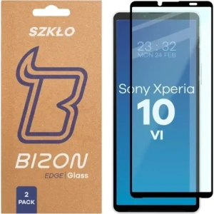 Szkło hartowane Bizon Glass Edge Duo do Sony Xperia 10 VI czarna ramka [2 PACK]