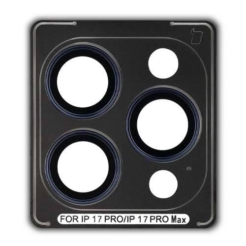 Szkło na aparat z aplikatorem Bizon Glass Snap Lens do Apple iPhone 17 Pro / 17 Pro Max granatowa ramka