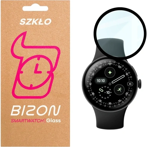 Szkło hybrydowe Bizon Glass Watch Edge Hybrid do Google Pixel Watch 4 41 mm czarne