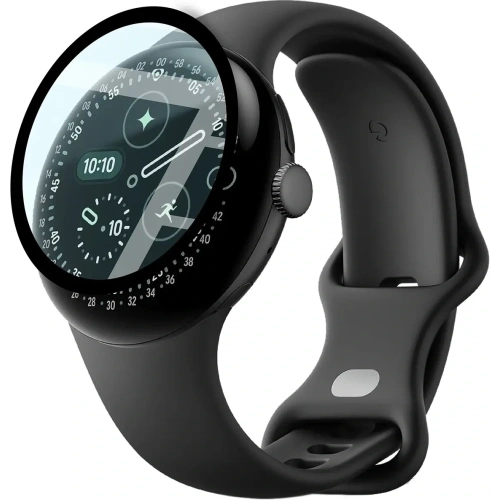 Szkło hybrydowe Bizon Glass Watch Edge Hybrid do Google Pixel Watch 4 45 mm czarne