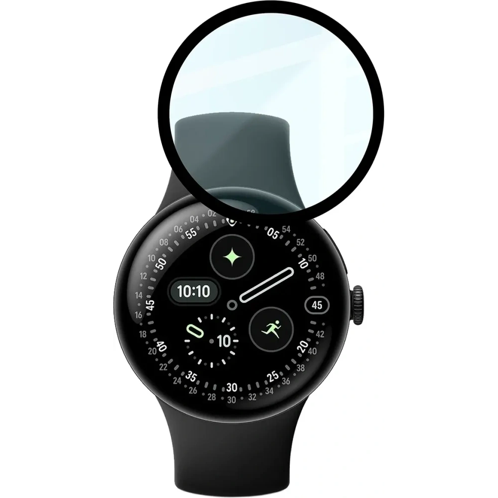 Szkło hybrydowe Bizon Glass Watch Edge Hybrid do Google Pixel Watch 4 45 mm czarne