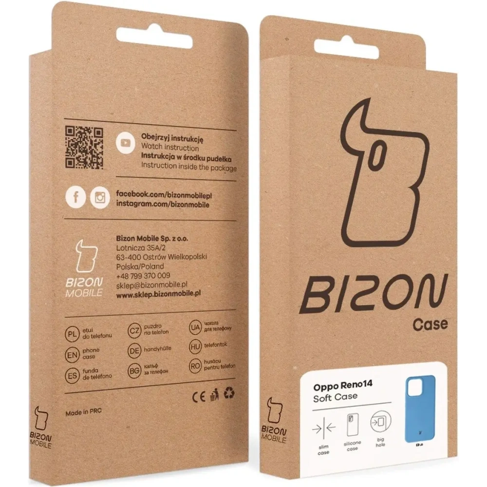 Silikonowe etui Bizon Soft Case do Oppo Reno 14 niebieskie