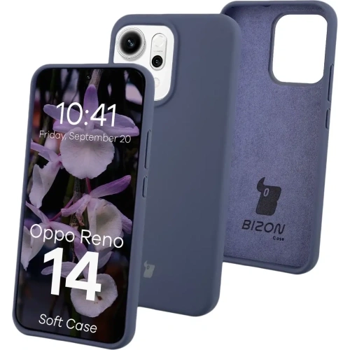 Silikonowe etui Bizon Soft Case do Oppo Reno 14 ciemnoniebieskie