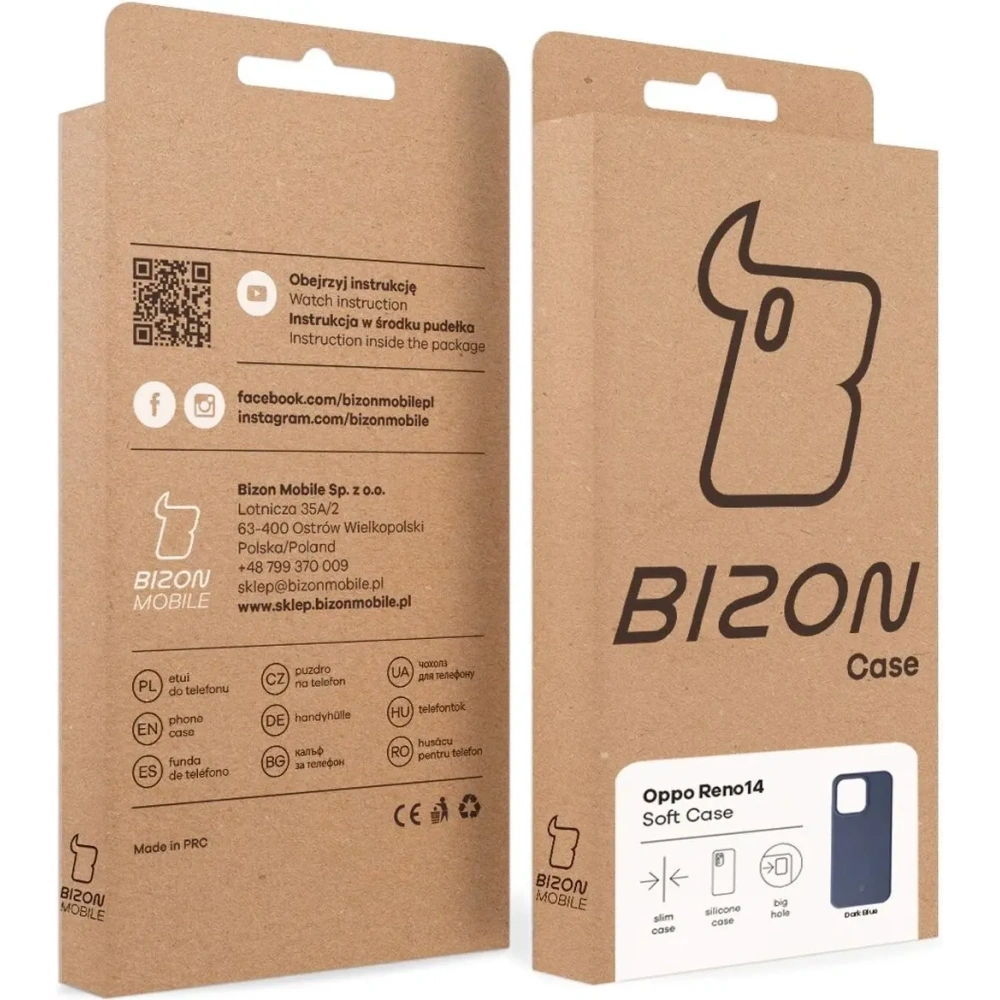 Silikonowe etui Bizon Soft Case do Oppo Reno 14 ciemnoniebieskie