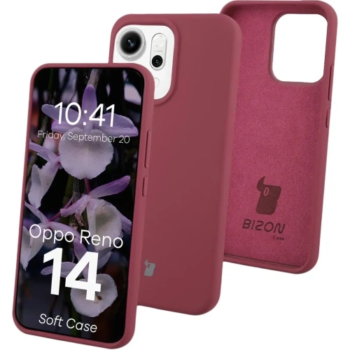 Silikonowe etui Bizon Soft Case do Oppo Reno 14 ciemnofioletowe