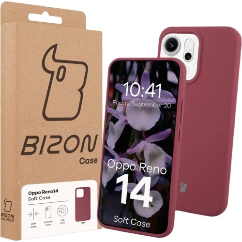 Silikonowe etui Bizon Soft Case do Oppo Reno 14 ciemnofioletowe